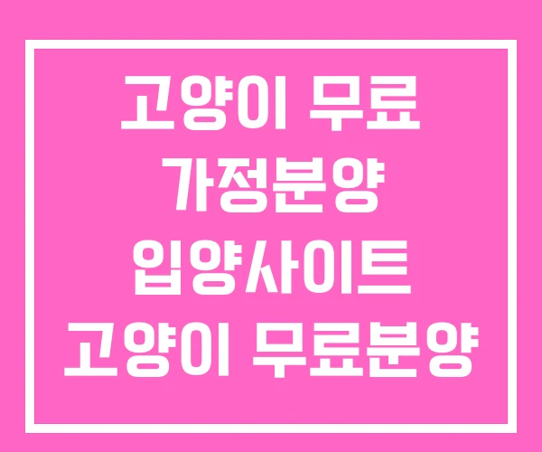 고양이 무료 가정분양 입양사이트 고양이 무료분양 방법 고양이 무료 가정분양 입양사이트 고양이 무료분양 방법