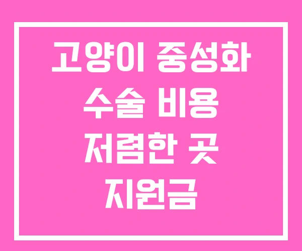 고양이 중성화 수술 비용 저렴한 곳 지원금 고양이 중성화 수술 비용 저렴한 곳 지원금