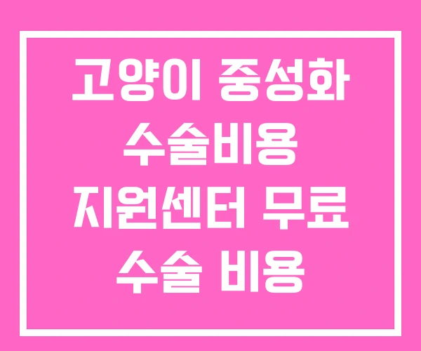고양이 중성화 수술비용 지원센터 무료 수술 비용 고양이 중성화 수술비용 지원센터 무료 수술 비용