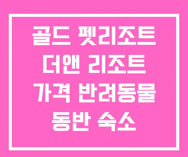 골드 펫리조트 더앤 리조트 가격 반려동물 동반 숙소 골드 펫리조트 더앤 리조트 가격 반려동물 동반 숙소
