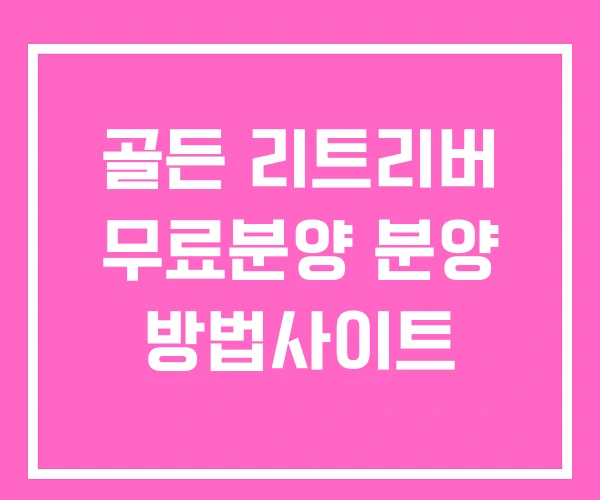 골든 리트리버 무료분양 분양 방법사이트 골든 리트리버 무료분양 분양 방법사이트