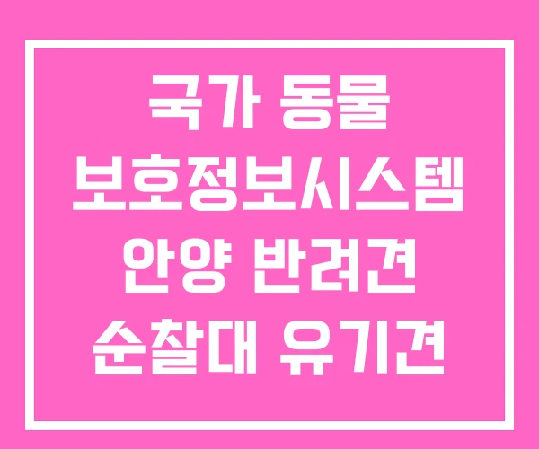 국가 동물 보호정보시스템 안양 반려견 순찰대 유기견 봉사 국가 동물 보호정보시스템 안양 반려견 순찰대 유기견 봉사
