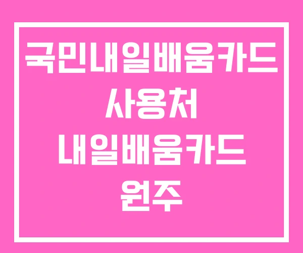 국민내일배움카드 사용처 내일배움카드 원주 국민내일배움카드 사용처 내일배움카드 원주