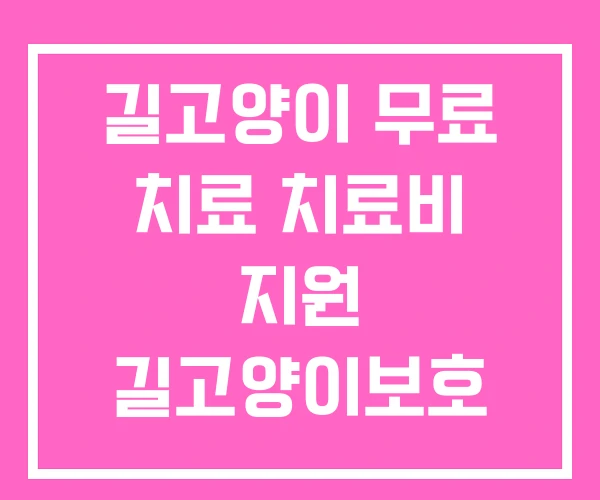 길고양이 무료 치료 치료비 지원 길고양이보호 단체