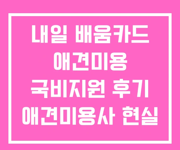 내일 배움카드 애견미용 국비지원 후기 애견미용사 현실 내일 배움카드 애견미용 국비지원 후기 애견미용사 현실