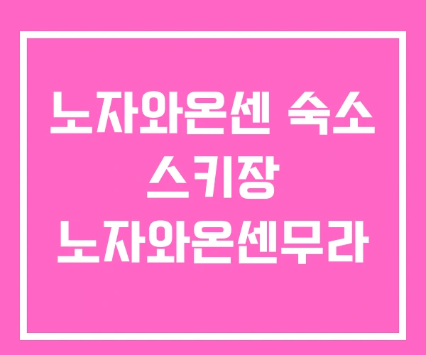 노자와온센 숙소 스키장 노자와온센무라