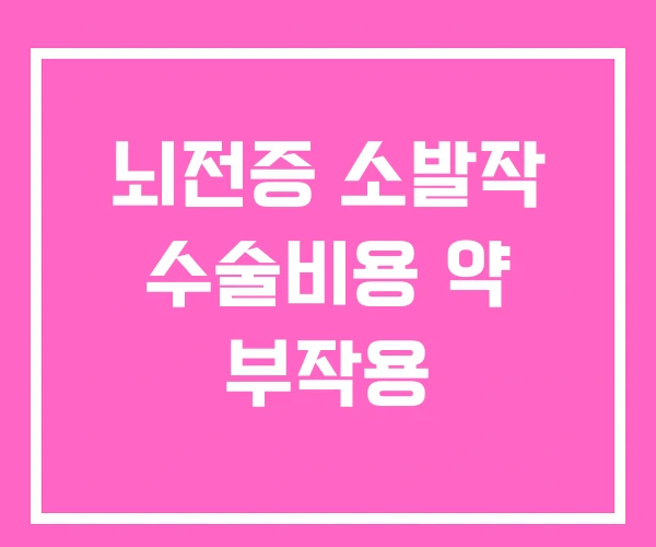 뇌전증 소발작 수술비용 약 부작용