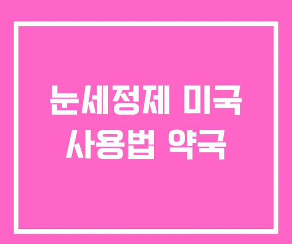 눈세정제 미국 사용법 약국