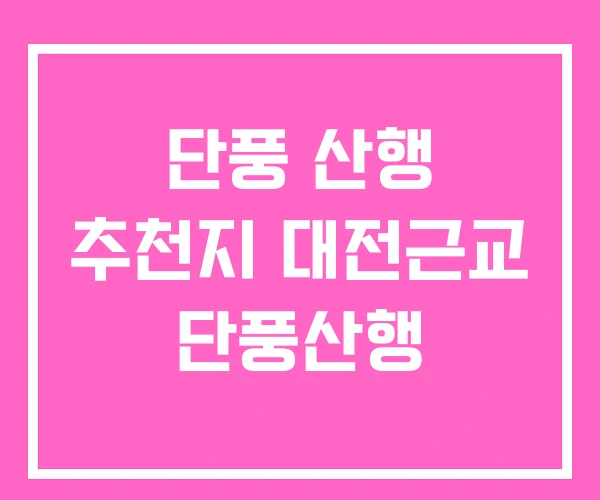 단풍 산행 추천지 대전근교 단풍산행 단풍 산행 추천지 대전근교 단풍산행