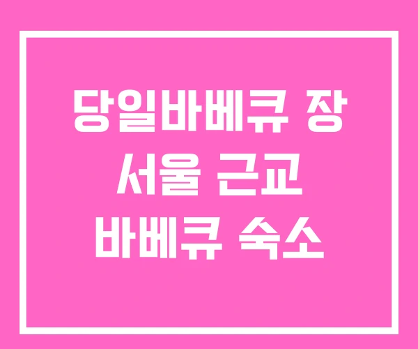 당일바베큐 장 서울 근교 바베큐 숙소