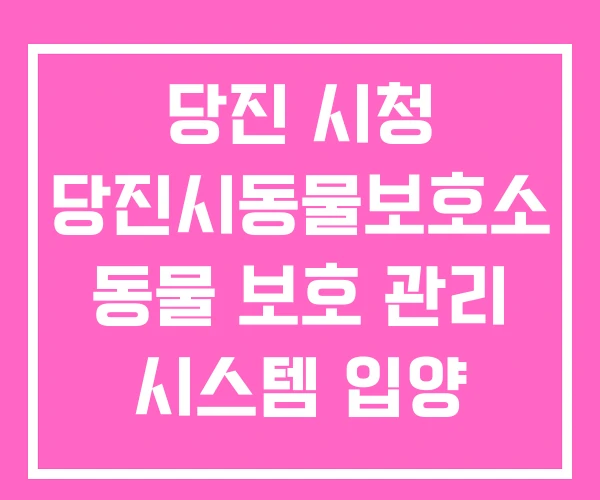 당진 시청 당진시동물보호소 동물 보호 관리 시스템 입양 당진 시청 당진시동물보호소 동물 보호 관리 시스템 입양