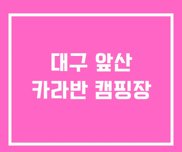 대구 앞산 카라반 캠핑장