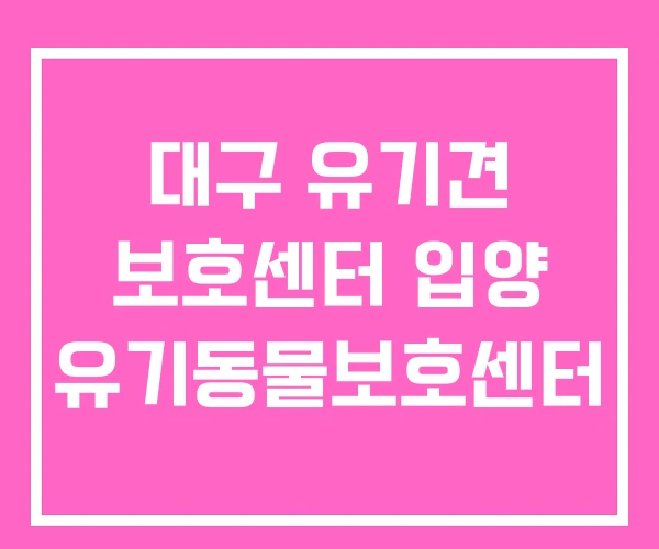 대구 유기견 보호센터 입양 유기동물보호센터 대구 유기견 보호센터 입양 유기동물보호센터
