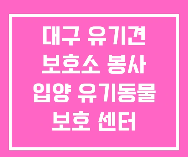 대구 유기견 보호소 봉사 입양 유기동물 보호 센터 대구 유기견 보호소 봉사 입양 유기동물 보호 센터