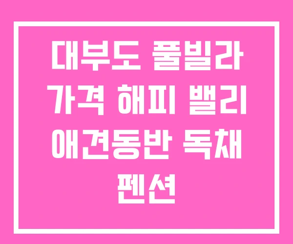 대부도 풀빌라 가격 해피 밸리 애견동반 독채 펜션