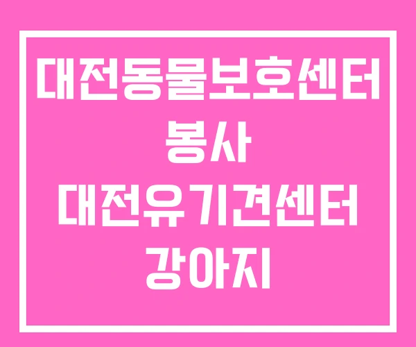 대전동물보호센터 봉사 대전유기견센터 강아지