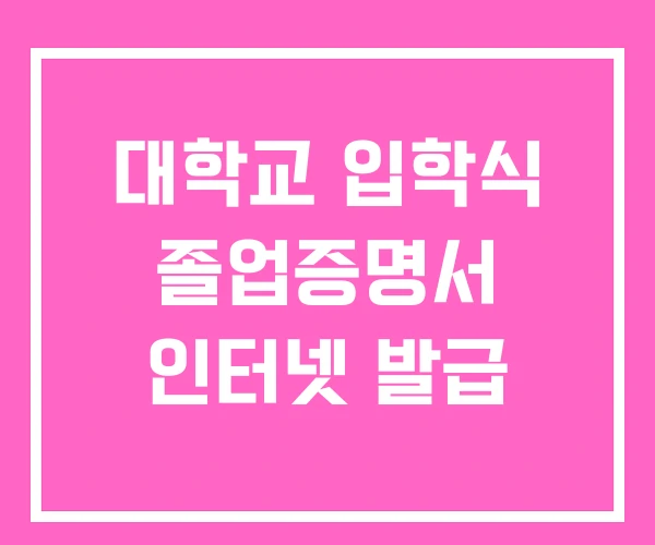 대학교 입학식 졸업증명서 인터넷 발급 대학교 입학식 졸업증명서 인터넷 발급