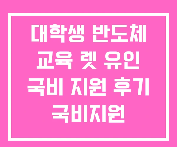 대학생 반도체 교육 렛 유인 국비 지원 후기 국비지원 대학생 반도체 교육 렛 유인 국비 지원 후기 국비지원