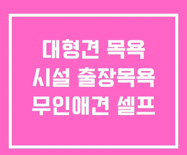 대형견 목욕 시설 출장목욕 무인애견 셀프 대형견 목욕 시설 출장목욕 무인애견 셀프