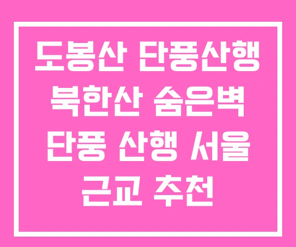 도봉산 단풍산행 북한산 숨은벽 단풍 산행 서울 근교 추천 도봉산 단풍산행 북한산 숨은벽 단풍 산행 서울 근교 추천