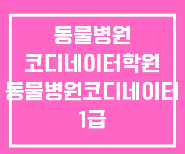동물병원 코디네이터학원 동물병원코디네이터 1급 동물병원 코디네이터학원 동물병원코디네이터 1급