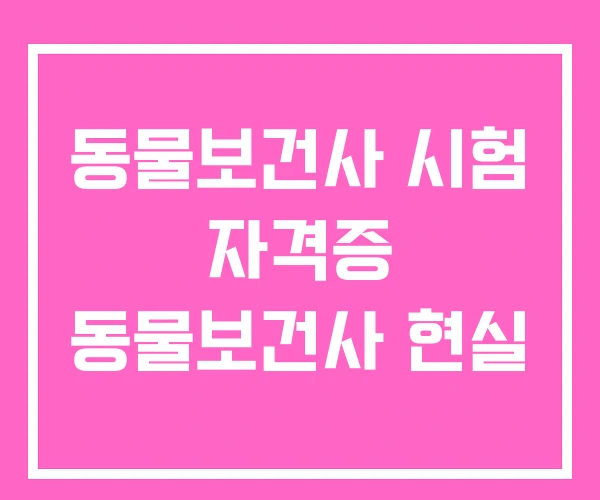 동물보건사 시험 자격증 동물보건사 현실 동물보건사 시험 자격증 동물보건사 현실