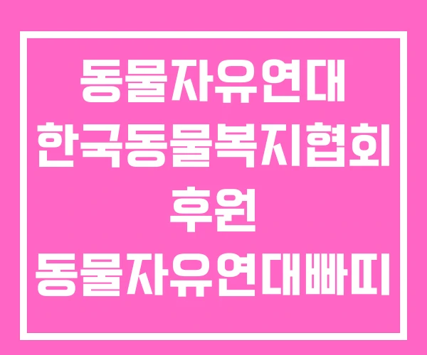 동물자유연대 한국동물복지협회 후원 동물자유연대빠띠