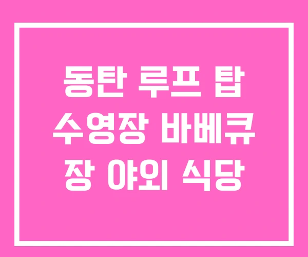 동탄 루프 탑 수영장 바베큐 장 야외 식당 동탄 루프 탑 수영장 바베큐 장 야외 식당