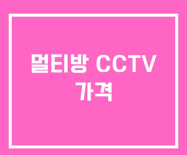 멀티방 CCTV 가격 멀티방 CCTV 가격