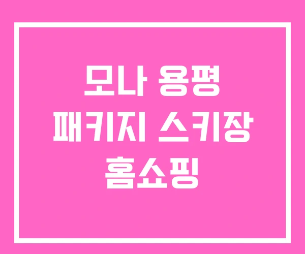 모나 용평 패키지 스키장 홈쇼핑
