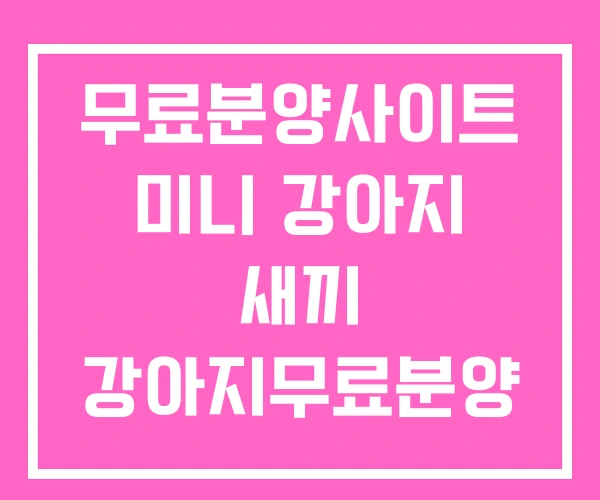 무료분양사이트 미니 강아지 새끼 강아지무료분양
