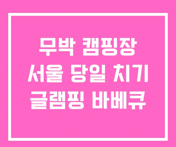 무박 캠핑장 서울 당일 치기 글램핑 바베큐 무박 캠핑장 서울 당일 치기 글램핑 바베큐