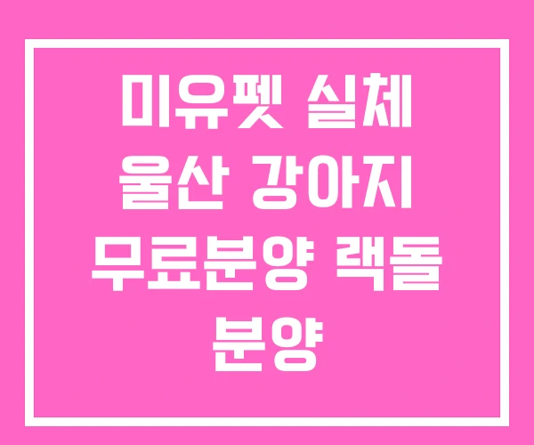 미유펫 실체 울산 강아지 무료분양 랙돌 분양
