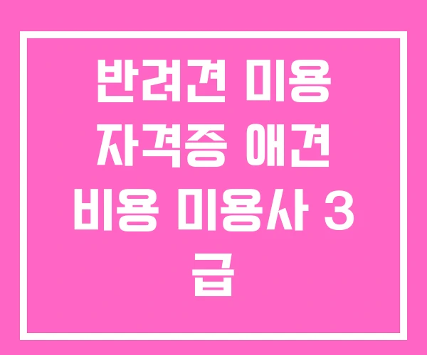 반려견 미용 자격증 애견 비용 미용사 3 급