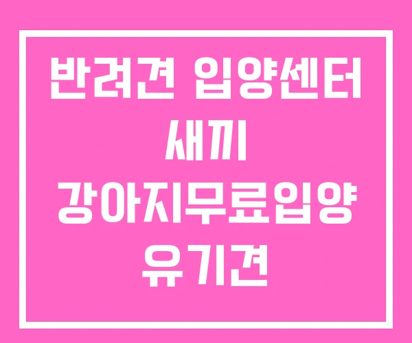 반려견 입양센터 새끼 강아지무료입양 유기견 입양사이트