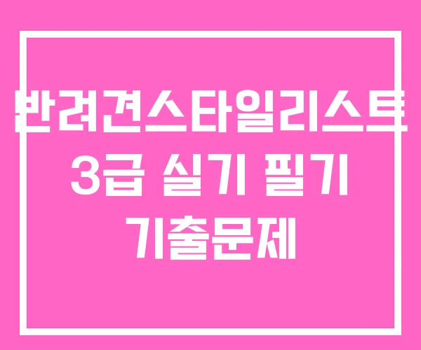 반려견스타일리스트 3급 실기 필기 기출문제 반려견스타일리스트 3급 실기 필기 기출문제