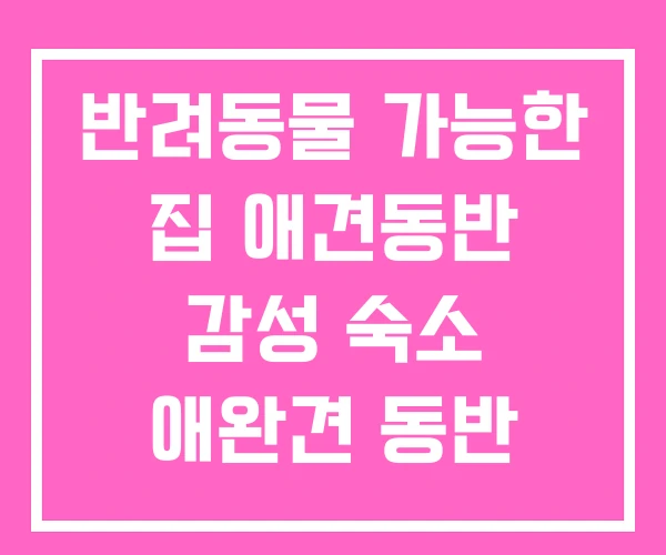반려동물 가능한 집 애견동반 감성 숙소 애완견 동반 펜션