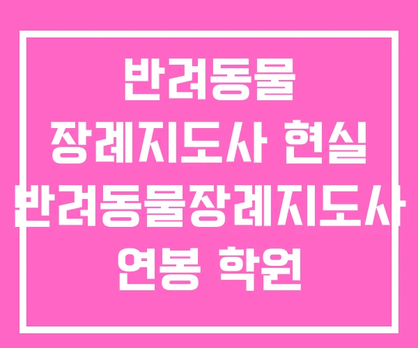 반려동물 장례지도사 현실 반려동물장례지도사 연봉 학원 반려동물 장례지도사 현실 반려동물장례지도사 연봉 학원