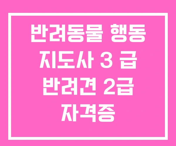 반려동물 행동 지도사 3 급 반려견 2급 자격증 반려동물 행동 지도사 3 급 반려견 2급 자격증