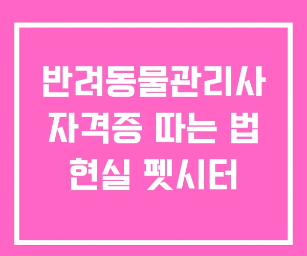 반려동물관리사 자격증 따는 법 현실 펫시터 반려동물관리사 자격증 따는 법 현실 펫시터