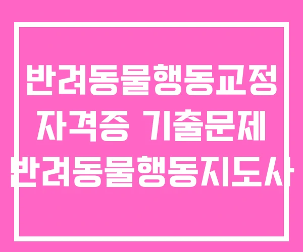 반려동물행동교정 자격증 기출문제 반려동물행동지도사 반려동물행동교정 자격증 기출문제 반려동물행동지도사