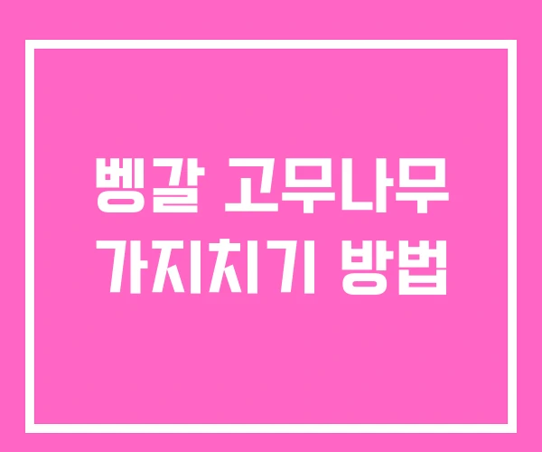 벵갈 고무나무 가지치기 방법