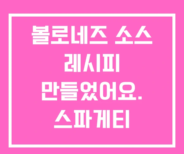 볼로네즈 소스 레시피 만들었어요. 스파게티