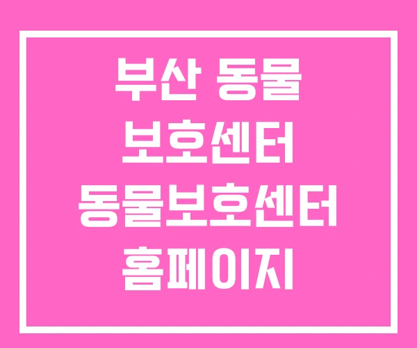 부산 동물 보호센터 동물보호센터 홈페이지 유기동물
