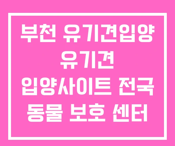 부천 유기견입양 유기견 입양사이트 전국 동물 보호 센터