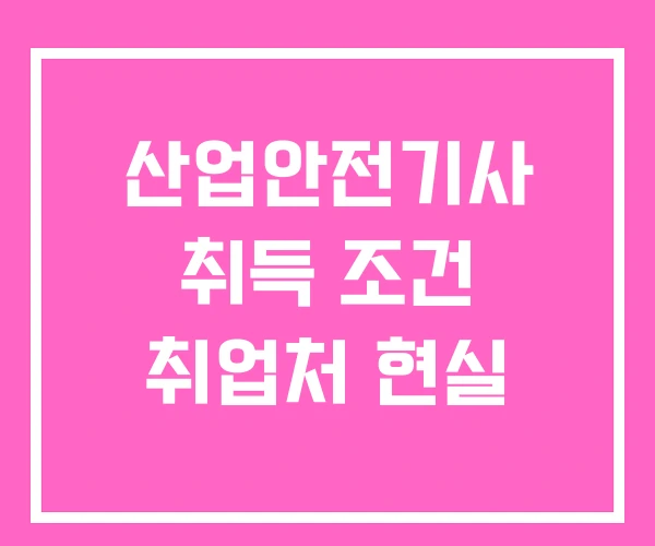 산업안전기사 취득 조건 취업처 현실 산업안전기사 취득 조건 취업처 현실