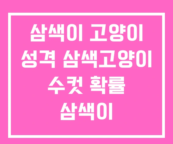 삼색이 고양이 성격 삼색고양이 수컷 확률 삼색이 삼색이 고양이 성격 삼색고양이 수컷 확률 삼색이
