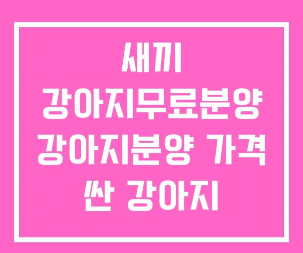 새끼 강아지무료분양 강아지분양 가격 싼 강아지