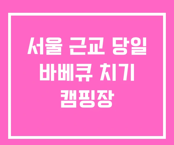 서울 근교 당일 바베큐 치기 캠핑장 서울 근교 당일 바베큐 치기 캠핑장