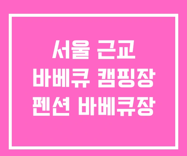서울 근교 바베큐 캠핑장 펜션 바베큐장